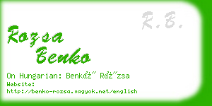rozsa benko business card